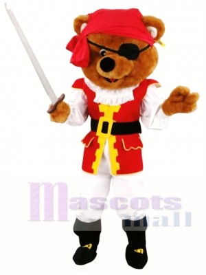 Pirates Brown Bear Mascot Costume