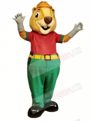 Beige Beaver Mascot Costume 