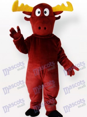 Yellow Reindeer Adult Mascot Costume