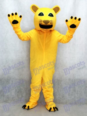 Yellow Cougar Mascot Costume