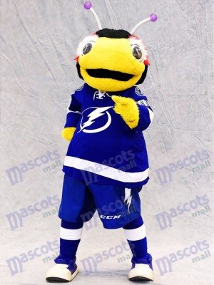 Tampa Bay Lightning Thunderbug Mascot Costume Black and Yellow Lightning Bug Insect