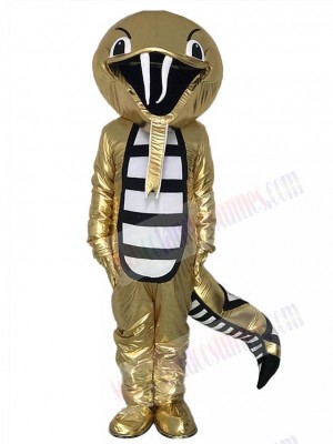 Golden Rattle Cobra Snake Mascot Costume Reptiles