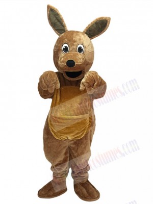 Long Hair Brown Kangaroo Mascot Costume Animal 