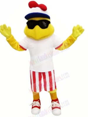 Fashion Chicken with White T-shirt Mascot Costumes Animal