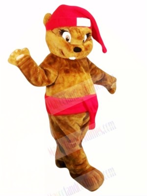 Cute Brown Christmas Beaver Mascot Costumes Animal