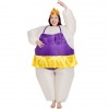 Ballerina Inflatable Costume Tiara Crown Halloween Christmas Costume for Adult Light Purple