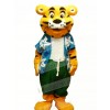 Cool Tiger with T-shirt Mascot Costumes Cartoon