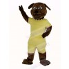 Brown Bulldog with Yellow Coat Mascot Costume Animal