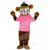 Cool Funny Monkey with Pink T-shirt Mascot Costume Animal