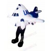 White Airplane Mascot Costume Cartoon 	