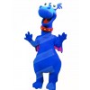 Blue Dragon with Pink Wings Mascot Costume Cartoon