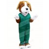 Brown Dog in Green Suit Mascot Costumes Animal 