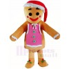 Cute Gingerbread Girl Mascot Costumes Xmas Christmas 