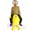 Piggyback Carry Me Ride on Yellow Sally Chick Mascot Costume Line Friends Town