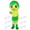 Green Elf Wizard with Leaves Mascot Costume Cartoon 