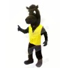 Black Horse with Yellow Vest Mascot Costumes