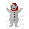 Smiling Snowman with Red Scarf Mascot Adult Costume