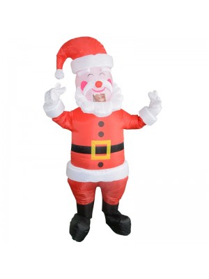 Santa Claus with Yellow Belt Inflatable Costume Halloween Christmas Costume for Adult