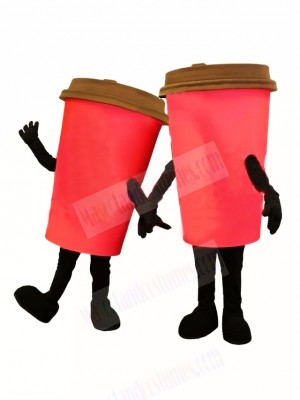 Red Coffee Cup Mascot Costume