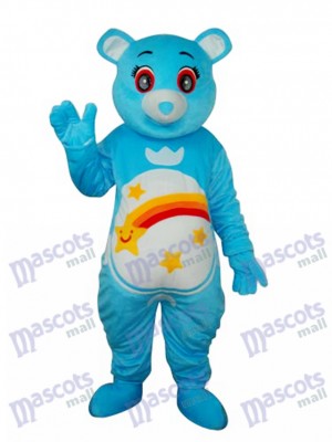 Flower Belly Blue Bear Mascot Adult Costume Animal 