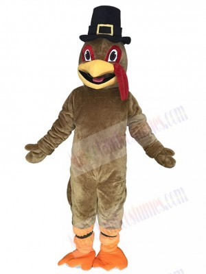 Light Brown Thanksgiving Turkey Mascot Costume with Hat Animal