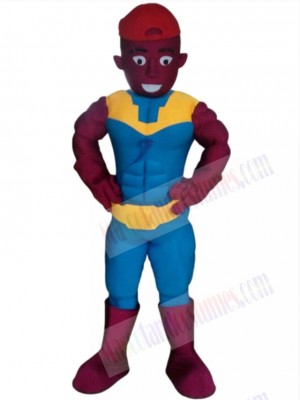 Purple Skin Muscle Man Mascot Costume People