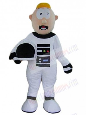 Astronaut in White Spacesuit Cosmonaut Mascot Costume People