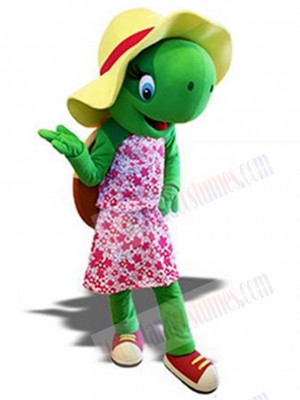 Green Female Turtle Mascot Costume People