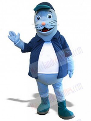 Friendly Blue Seal Mascot Costume Animal