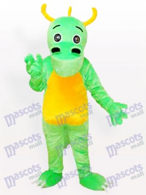 Big Nose Horned Green Dinosaur Mascot Adult Costume