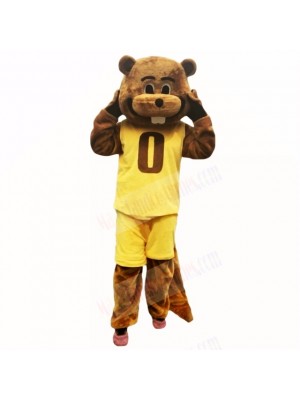 Sport Yellow Suit Beaver Mascot Costumes School