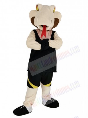 Fierce Cobra Snake Mascot Costume Animal in Black Vest