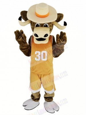 Texas Longhorns Sport Bull with Brown Coat Mascot Costume Animal