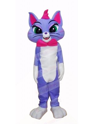 Blue Cat with Big Eyes Mascot Costumes Cartoon	