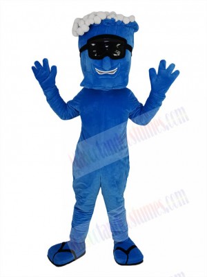 Blue Wave with Black Glasses Mascot Costume