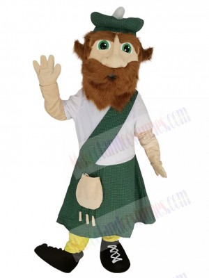 Highlander with Henderson Clan Tartan Skirt Mascot Costume