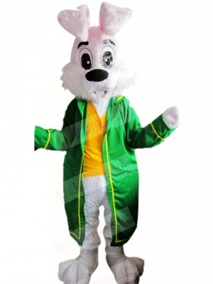 Easter Bunny Rabbit with Green Coat Mascot Costume