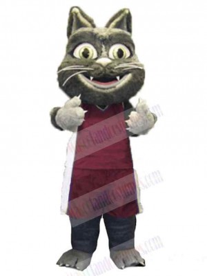 Cute Furry Cat Mascot Costume Animal in Sports Suit