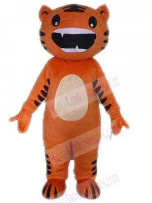 Funny Orange And Black Cat Mascot Costume Animal