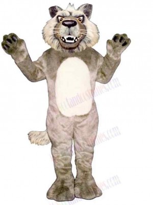 Brown Growling Wolf Mascot Costume Animal