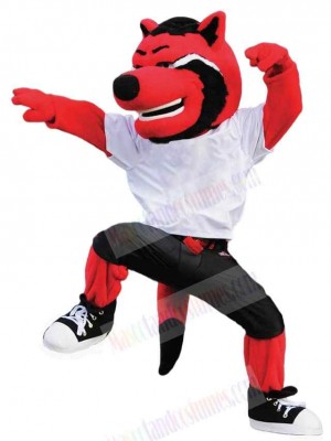Red and Black Wolf Mascot Costume Animal