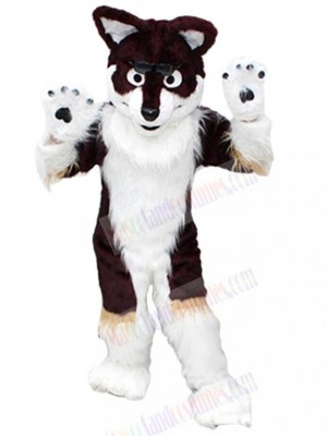 High Quality Brown and White Wolf Mascot Costume Animal