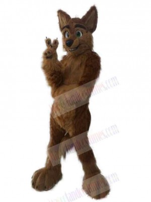 Happy Brown Wolf Fox Mascot Costume Animal