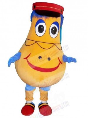 Yellow Snowman Potato Mascot Costume Cartoon