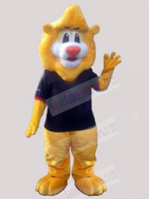 Plush Yellow Lion Mascot Costume Animal Adult