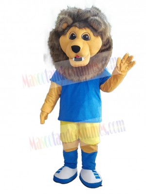 Lion in Royal Blue T-shirt Mascot Costume Animal