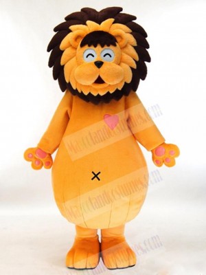 Happy Orange Lion Mascot Costume Animal