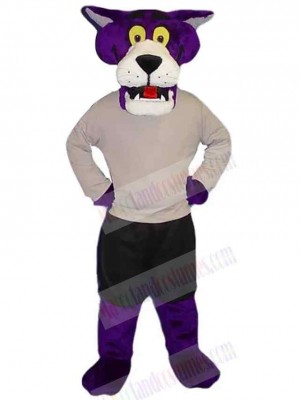 Yellow Eyes Purple Panther Mascot Costume Animal