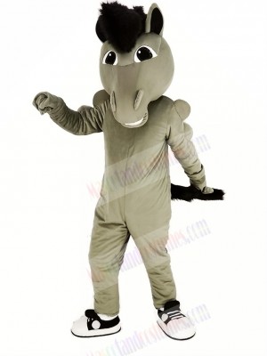 Grey Power Mustang Horse Mascot Costume