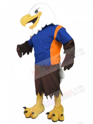 Blue T-shirt Eagle Mascot Costume For Adults Mascot Heads